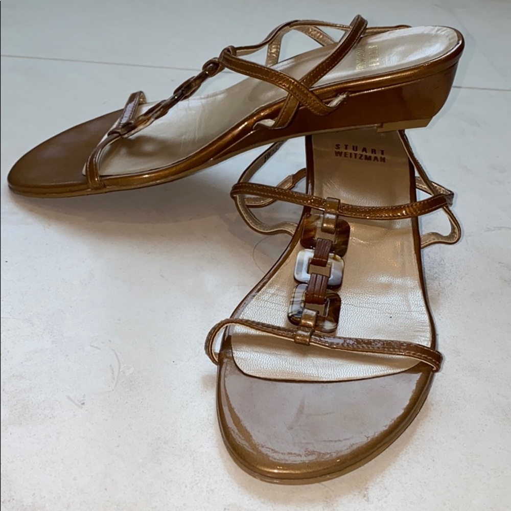Stuart Weizman Wedge Sandal With Horn Accents. - image 3